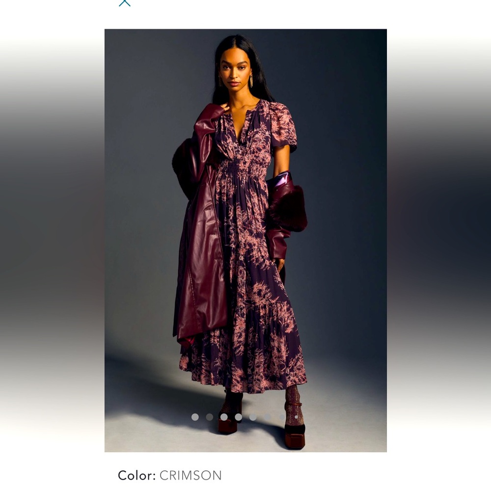 Anthropologie Somerset Maxi Dress Chiffon Edition, small in Crimson